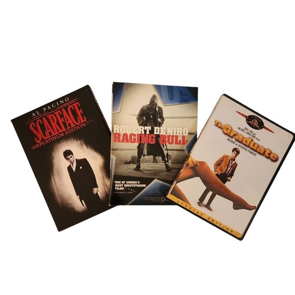Classic Movie DVD Trio- Raging Bull, The Graduate, Scarface - Picture 1 of 6